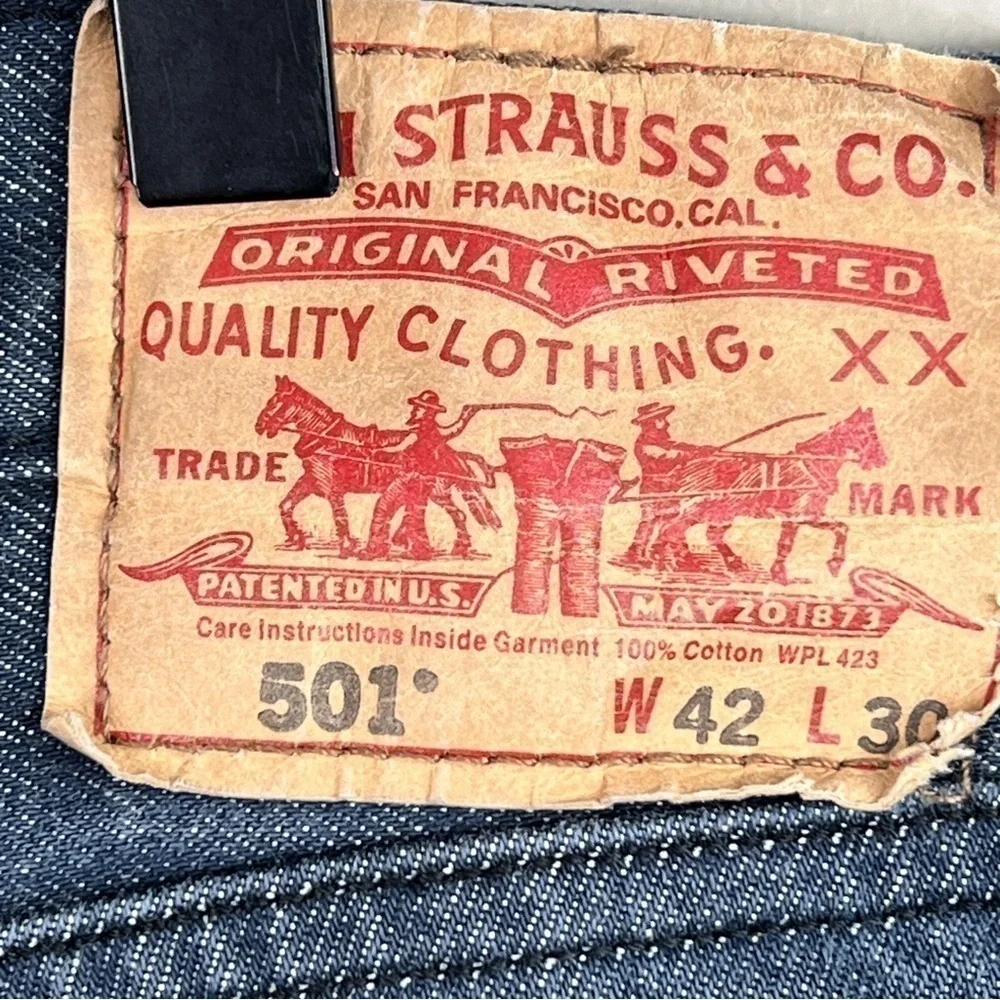 Levi’s 501 Straight Fit Button Fly Medium Wash 100% Cotton Jeans